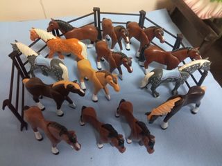 Lote 12 Caballos + 2 potros percherones Playmobil