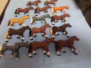 Lote 12 Caballos + 2 potros percherones Playmobil