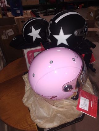 Cascos BEON Moto Scooter Negro y Rosa NUEVOS