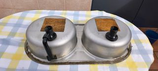 Fregadero doble seno acero inoxidable