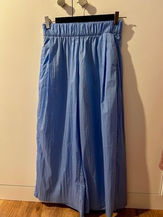 Pantalón Zara Popelín Azul