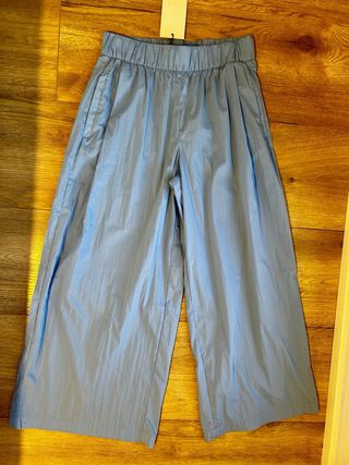 Pantalón Zara Popelín Azul