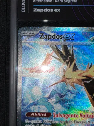 Carta Pokémon Zapdos EX 202/165 Aigrading 9.5 Ita