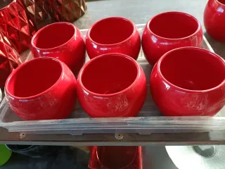 Set 6 vasi rossi in ceramica