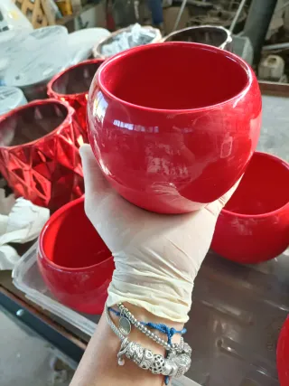 Set 6 vasi rossi in ceramica