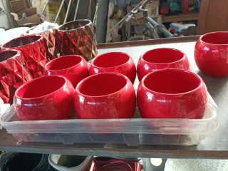 Set 6 vasi rossi in ceramica