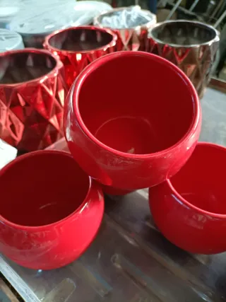 Set 6 vasi rossi in ceramica