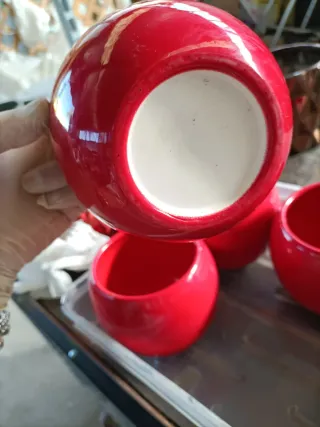 Set 6 vasi rossi in ceramica