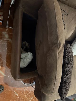 Sofá amplio 3 plazas tela y ante