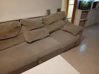 Sofá 4 plazas color gris perla