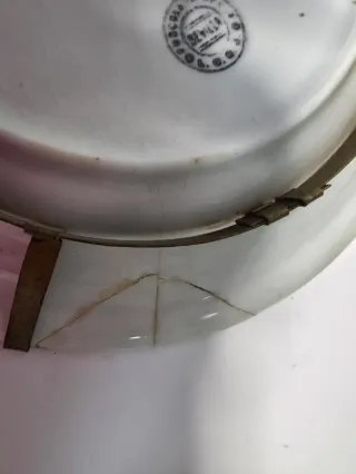 Juego 2 Platos Porcelana Decorados Cisnes