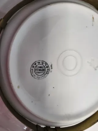 Juego 2 Platos Porcelana Decorados Cisnes