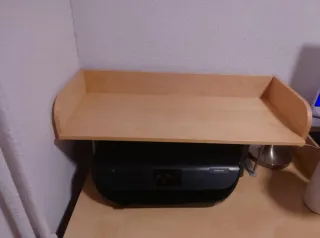 Escritorio madera y metal con cajonera