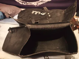 Alforjas Cuero Rígido Moto Custom + Fundas Lluvia