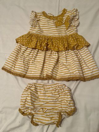Vestido niña con braguita a juego