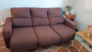 Sofá de 3 plazas marrón