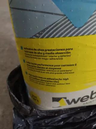 4 sacos Adhesivo Webercol Max Blanco