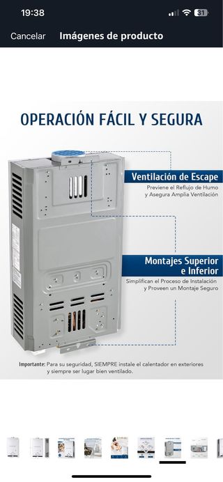 Calentador Agua CO-Z 16L.  [NUEVO]