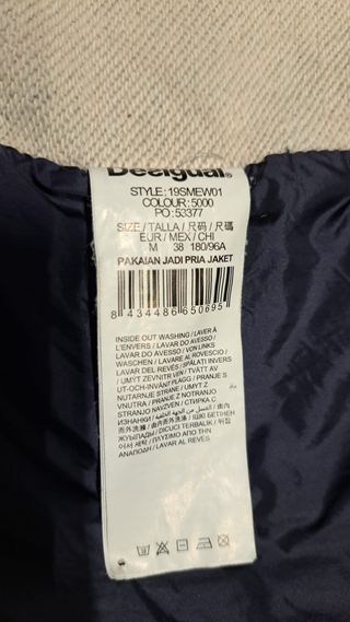 Chaqueta Desigual Talla M Azul Marino