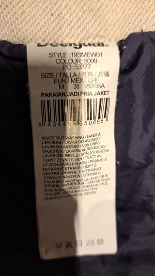 Chaqueta Desigual Talla M Azul Marino