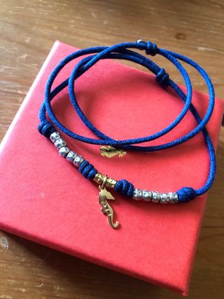 Collana Dodo cordino blu con cavalluccio marino