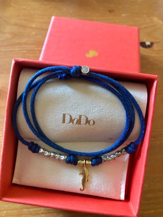 Collana Dodo cordino blu con cavalluccio marino