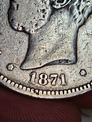 5 PESETAS 1871 *71