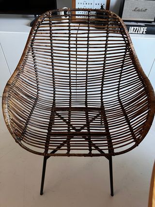 Pack 4 sillas ratán estructura metálica