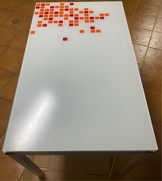 Mesa de cocina cristal y metal