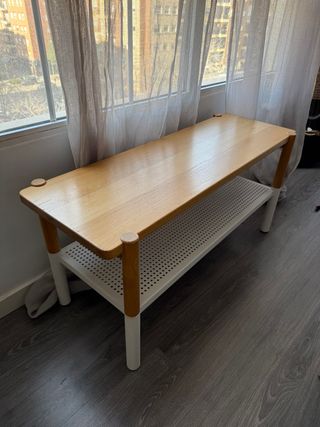 Banco 2 niveles madera y metal