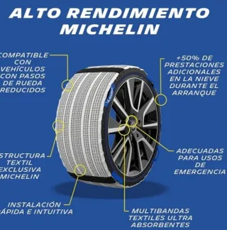 Cadenas de nieve textiles .Michelin Evo 7.