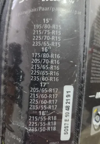 Cadenas de nieve textiles .Michelin Evo 7.