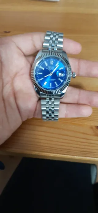 Reloj  Elegante Correa Metálica Azul