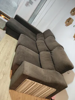 Sofá modular marrón tela