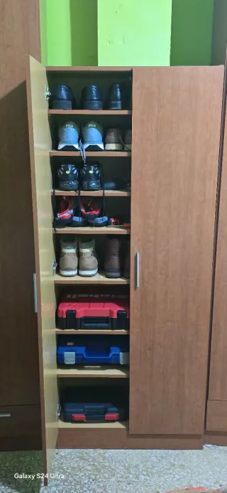 Zapatera de madera color café