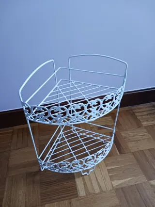 Estantería de esquina blanca 2 niveles
