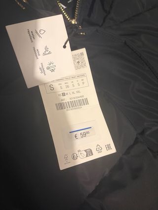 Abrigo acolchado Zara negro mujer