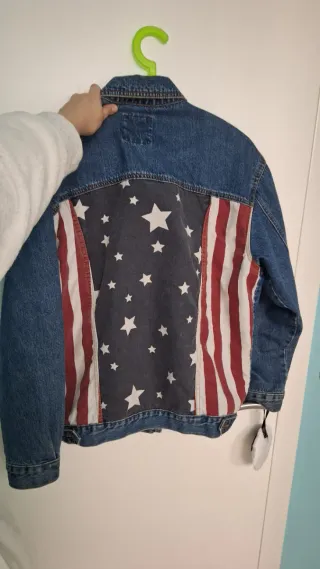 Chaqueta Vaquera con Bandera USA