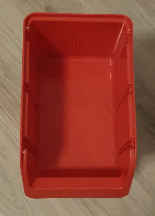 3 Gavetas de Plástico Apilable Rojas