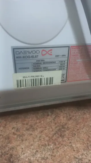 Microondas DAEWOO blanco