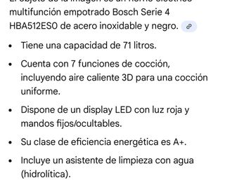 Horno Bosch Serie 4 Multifunción -Urge vender-
