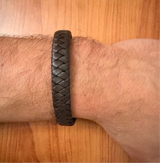 Pulsera Lotus Trenzada Acero y cuero