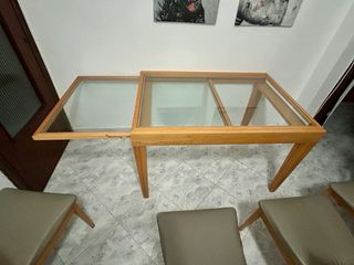 Muebles de salón madera y cristal