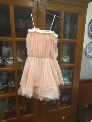 Elegante disfraz pirata rosa y dorado