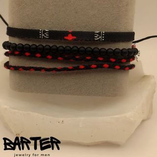 Pulseras Barter T-342 Hombre Rojas y Negras