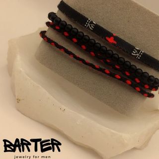 Pulseras Barter T-342 Hombre Rojas y Negras