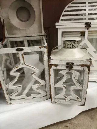 Lanterna decorativa bianca stile shabby chic
