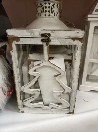 Lanterna decorativa bianca stile shabby chic
