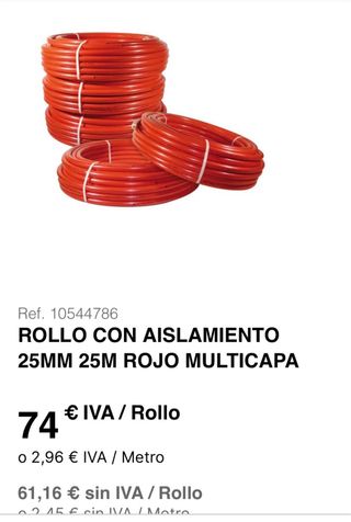 Rollo Multicapa 25mm Agua Caliente 25m
