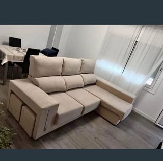 Sofá modular beige de tela